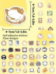 50 Stücke Cartoon Tier Poststempel Aufkleber - und süße Designs - perfekt für Wasserflaschen, Handyhüllen, Scrapbooks, Aufbewahrungsboxen, Skateboards, Laptops und Koffer - lustige Geschenke - Verschiedenfarbig - Übersicht 9