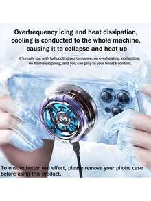 MEMO Magnetic Phone Cooling Fan Protective Case - Portable ABS Heatsink With RGB Lighting, Ultra-Quiet Operation, Rapid Cooling, Compatible With IPhone 15 Pro Max, 14, OnePlus, POCO And More - USB Powered Phone Cooler, Phone Cooling Accessory | Stylish Compact Protective Case | Magnetic Design - Game Grip Not Included - Purple - View 6