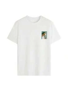 T-shirt da donna a maniche corte e girocollo con stampa a tema vacanze, vestibilità comoda e rilassata, ideale per l'estate, la spiaggia, l'ufficio e l'uso quotidiano, colore bianco. - Bianco - Visualizzare 6