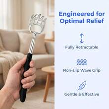 ZHUANGLEI 4pcs Retractable Back Scratcher Set With Gift Box, Textured Non-Slip Handle Stainless Steel Telescopic Relaxation Tool, Ideal Holiday Gift For Christmas, Mother's Day, Father's Day, New Year - View 8