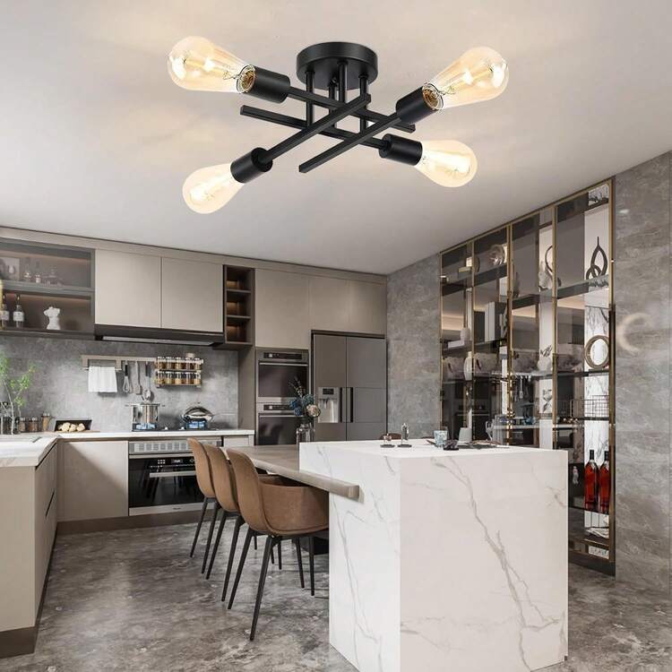 Nordic Square Tube Pendant Light, Retro Design Lamp, Creative Minimalist Ceiling Light For Living Room, Bar Counter, Dining Room - Multicolor - View 6