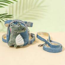 New Denim Style Pet Backpack Leash Set, Cute Small To Medium Dog And Cat Outdoor Travel Universal Accessories - Multicolor - View 1