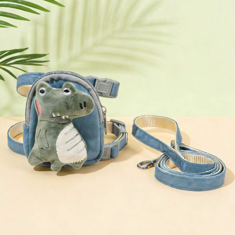 New Denim Style Pet Backpack Leash Set, Cute Small To Medium Dog And Cat Outdoor Travel Universal Accessories - Multicolor - View 1