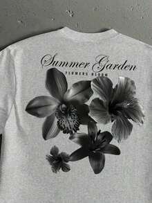 Camiseta de manga corta holgada y corta de talla estándar para hombre en color negro - Gris Claro - Ver 3