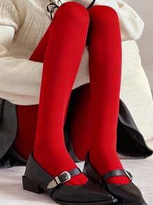 Multiple Colors Velvet Tights/Stockings - Plus Size High Stretch Warm Tights, Versatile Sexy For Winter Christmas, Family Parties, Formal W - Multicolor - View 15