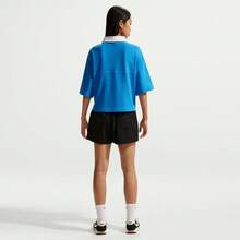 Nike Women's AS W NK STREET ESSNTL SS POLO Knit Collared Short Sleeve Tee TIF5599-435 - Blue - View 5