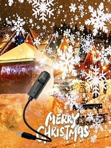 LED Realistic Romantic Snowflake Projector Light - Suitable For Living Room, Bedroom, Party And Seasonal Home Decor Holiday Atmosphere Projector - Snowflake Lamp - View 7