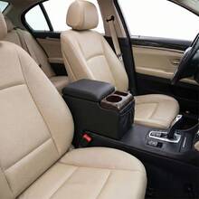 Vehicle Console Storage Case With Cup Position, Stylish Car Inner Space Arrangement Piece - Black - View 3