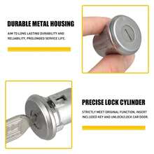 Direct-Fit Door Lock Cylinder Kit For Camaro 1967-1969, Complete Set With Keys, OEM Style Replacement Ignition Barrel, Easy Install, 5070006 DL15802 - Silver - View 7