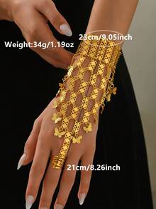1pc Butterfly Element Tassel Connected Finger Chain, Vintage Dance Performance Party Accessory - One Size - View 7
