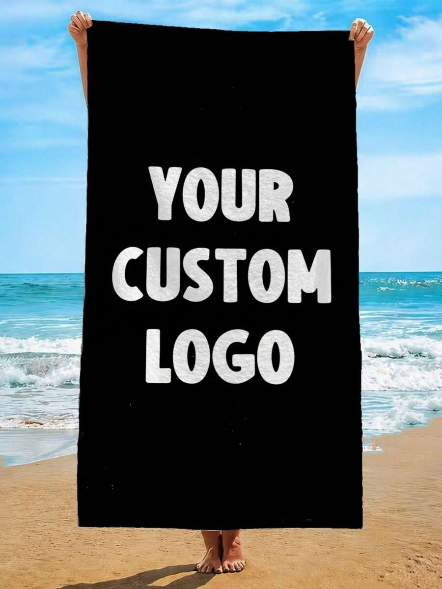 1條客製化照片Logo、隊伍Logo、團體Logo主題海灘巾,適用於露營、旅行、海灘,配件毛巾,超強吸水、特大號柔軟舒適海灘巾 - 彩色 - 查看 1