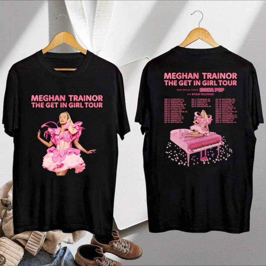 Meghan Trainor The Get In Girl Tour 2026 T-Shirt Fan Gift Merch - Black - View 1