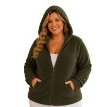 Plush Teddy Coat With A Soft Touch And Perfect Comfort For Cold Winter Days! 12925.C1 - 綠色 - 查看 1