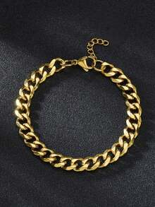 1pc New Fashion Cuban Chain Men's Bracelet Classic Stainless Steel 3/5/7/9mm Wide Chain Bracelet Unisex Jewelry Gift - Stainless Steel Bracelet - View 7