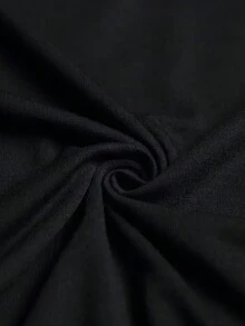 T-Shirt With "Hello" Lettering Print In French - Black - View 5