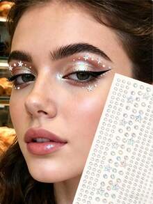 1/2pcs Set Minimalist 3D Shiny Rhinestone Face Decor Small Particle Diamond Laser Glitter Five-Pointed Star Rhinestones, Y2K Holiday Party Daily Decor DIY Face Decor Music Festival Makeup Party Ball Suitable For Hair, Eyes, Face, Body Decor Diamond - Multicolor - View 4