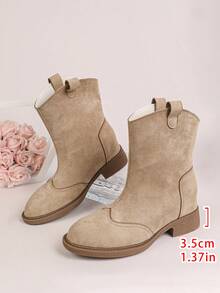 ETHZUDFKL Giày bốt cao bồi nữ phong cách vintage phương Tây, thiết kế đinh tán rỗng, bốt da lộn giả cao cổ trung, gót thấp dày, mặc thường ngày, giày thời trang thu/đông, bốt phong cách phương Tây nữ, bốt cao bồi nữ, bốt rỗng, bốt cổ ngắn, bốt cổ trung, bốt gót dày, bốt thường ngày, bốt thời trang, bốt vintage, bốt Y2K, bốt mùa thu, bốt màu nâu, bốt da lộn, bốt giá rẻ, bốt xuân/hè, bốt cổ ngắn mùa hè nữ - Màu Khaki - Xem 10