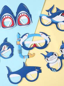 8 piezas Gafas de papel estilo tiburón oceánico, Gafas de papel para decoración de fiesta de cumpleaños, Gafas de papel para accesorios de fotos de fiesta de baby shower, Suministros para fiesta de primer cumpleaños, Gafas de fiesta de feliz cumpleaños, Decoración de fiesta de cumpleaños de tiburón blanco, Accesorios de fiesta, Regalos de cumpleaños, Decoración de fiesta de recién nacido, Decoración de baby shower, Decoración de revelación de género, Decoración de fiesta con tema de animales de granja, Recuerdos de fiesta - tiburones oceánicos - Ver 3