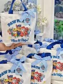 Paw Patrol 1件裝汪汪隊主題生日禮物 多功能肩背包 大容量便攜帆布包 帆布紀念袋 適合兒童 - 彩色 - 查看 9
