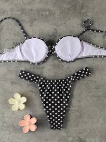 Maillot de bain bikini imprimé sexy pour femmes, vacances, plage, été - Multicolore - Voir 3