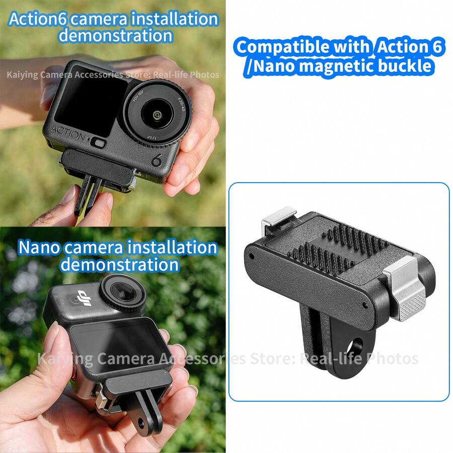 Magnetic Quick Release Base Adapter Buckle For Action6/NANO Action Camera, Tripod, Selfie Stick Accessories - View 1