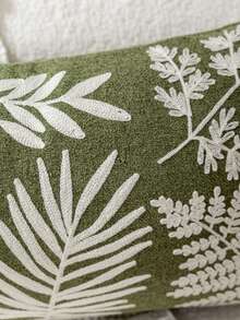 1 buah Sarung Bantal Hias Bordir Pakis Tropis Minimalis Modern Warna Hijau, Sarung Bantal Dekoratif Bordir Daun Musim Semi/Panas, Cocok untuk Dekorasi Dalam Ruangan, Sarung Bantal Sepanjang Musim, Isian Bantal Tidak Termasuk - Hijau - View 5