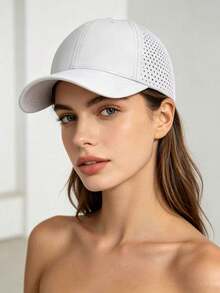 1 pieza Gorra de béisbol unisex de unicolor de secado rápido, sombrero de malla para deportes al aire libre, gorra casual ajustable adecuada para verano, primavera y otoño, viajes, playa, protección solar - Gris Claro - Ver 2