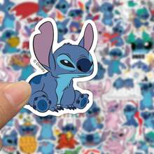 50 piezas Pegatinas Disney Stitch Exquisitas y Divertidas Pegatinas Decorativas para Cuadernos Fundas de Teléfono Pegatinas Creativas de Dibujos Animados - 1 Set - Ver 7