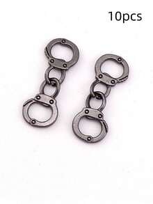 5/50 Pcs Tiny Handcuff Alloy Beads Charms, Minimalist Punk DIY Jewelry Making Supplies For Earrings Bracelets & Nail Art Decor - Multicolor - View 10