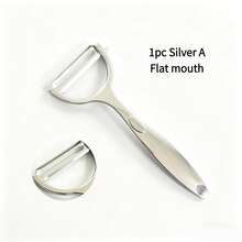 Pelador de acero inoxidable para cocina del hogar, cuchillo multiusos para pelar, herramienta para pelar patatas, manzanas, pepinos - Plateado - Ver 14