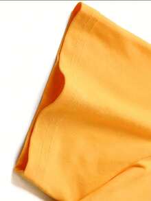 Camiseta de mujer de verano con mangas cortas, diseño impreso simple y cuello redondo - Amarillo - Ver 3