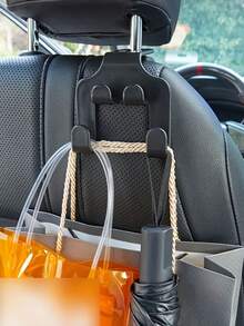 (Multifunctional Hook + Small Car Hook) 2pcs, 2-In-1 Multifunctional Hook, Suitable For Car Seat Hook, Backseat Phone Holder, Durable Wallet Hook Stand, Universal Bag Hook, Black - Upgraded Version - View 5