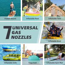Paddle Board Pump Adapter Hose, Sup Pump Adaptor Kit With 7 Air Valve Nozzles And 3.3 Ft Hose, Electric Hand Air Pump Accessories Fit For Inflatable Stand Up Paddle Board/Boat/Tent/Pool/Mat - Black - View 5