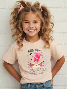 Little Miss Graduation Party T-Shirt For Girls - Apricot - View 2