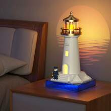 Lámpara de Luna Proyector Luz Nocturna con Control Remoto, Luz Decorativa de Atmósfera de Faro, Lámpara de Luna Proyector de Galaxia Recargable por USB, Regalo de Navidad y Cumpleaños, Regalo Perfecto - 5 diapositivas - Ver 8