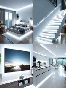 Infrared Sensor LED Light Strip, Battery Box Installation, Battery Or USB Powered, Warm White/Cool White Optional, Soft Bright Light, Suitable For Stairs, Entryway, Closet, Study, Bedroom (Batteries Not Included) - White - View 11