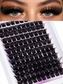 120pcs, D Curl, 300D Eyelash Clusters, Curled Cluster Lashes For Extension, Dramatic Lashes, Lash Clusters, Suitable For Beginners, Creates Full, Curled, Alluring Lashes, Convenient For Home Use - D - View 2