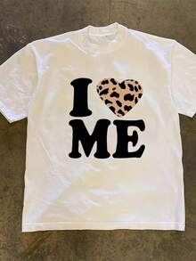 Primavera Grafica Unisex T-Shirt – 100% Cotton, Mid-Length, With Heart And Leopard Print And "Ukraine" Lettering, Loose, Casual, Short-Sleeved, Versatile, Classic - 白色 - 查看 6