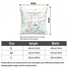 Miniso Sanrio Cinnamoroll Throw Pillow Cover, Light Blue Tea Party & Dessert Print Cushion Case For Couch Sofa Bedroom Living Room Home Decor - Color - View 5