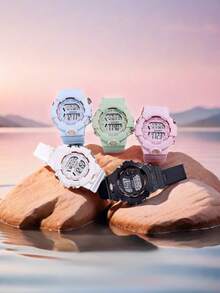 Casual Electronic Watch For Middle And High School Students, Minimalist Versatile Wristwatch And Heart Bracelet Set, Suitable As Back To School, Graduation Season, Valentine's Day Gift - Multicolor - View 6