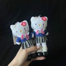 1 pieza Lindo peluche de Hello Kitty de piernas largas de Sanrio, muñeca decorativa con clip en forma de corazón para bolso/teléfono, disponible en varios colores, regalo festivo - Multicolor - Ver 9