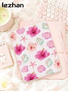 海洋元素、海星、貝殼、扶桑花圖案保護殼，適用於 Kindle 2024、Ko-Bo、Kindle NK 11/Kindle Youth Edition/Kindle Paperwhite 5，電子書保護殼，具備自動喚醒/睡眠功能，輕巧便捷，完美貼合保護您的閱讀設備，浪漫實用的禮物 - 彩色 - 查看 2