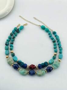 1 hoặc 2 chiếc vòng cổ hạt nhựa ABS phong cách Bohemian sang trọng nhẹ nhàng, hạt giả ngọc lam bất đối xứng kết hợp hạt CCB, vòng cổ nhiều lớp xếp chồng tinh tế cho nữ, cao cấp đa năng phối mọi trang phục, phù hợp đeo hàng ngày quanh năm, đi du lịch, mùa tốt nghiệp, làm quà tặng bạn thân và bạn bè, dịp lễ, nghỉ mát bãi biển, tiệc ven biển, tụ tập, ăn tối và nhiều dịp khác, vị trí, màu sắc, hoa văn và kích thước mỗi hạt nhựa ABS là đa sắc và làm thủ công, mỗi hạt đều khác nhau nhưng không ảnh hưởng đến việc mua hàng của bạn - Nhiều màu - Xem 10