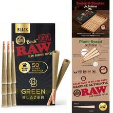 Cones Black King Size: 50 Pack - Translucent, Fine Pre Rolled Cones Tips, Patented Slow Burn, RAWthentic, 109mm - Vua Đen + 50 quân bài (Gói 1) - Xem 1