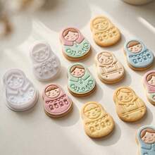 Classic Design, Rounded Cute Silhouette Floral Dress Pattern, Clear Embossed Texture, Suitable For Royal Icing Painting, Creating Healing Macaron Colors - View 11