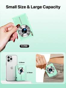 Nicamery 44MP FHD 1080P Compact Digital Camera, 16X Zoom, Wrist Strap, Ideal Gift For Beginners, Suitable For Youth [This Listing Does Not Include Memory Card, Please Purchase Separately] - Green - View 5