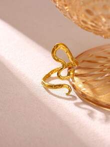 Anillos de serpiente de acero inoxidable para mujeres y hombres, color dorado, anillo de dedo ajustable, joyería vintage gótica y estética - Amarillo Oro - Ver 4