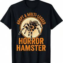 Adopt A Multi-Legged Horror Hamster Funny Tarantula T-Shirt - Black - View 1