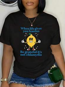 Women's T-Shirt For Spring And Summer - 黑色 - 查看 3