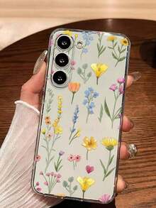 1 Piece Soft Romantic Fashion Floral Print Phone Case Compatible With Huawei Honor, Galaxy A04e/12/A13/A14/A34/A50/A52/A53/A54/S21/S22/S23/S24/S25/S25Ultra/S25FE/S26/S26 PLUS/S26 ULTRA/S26 EDGE, 6A/7A/8A, 12T/13T/15T/15T Pro - 透明 10 - 查看 6